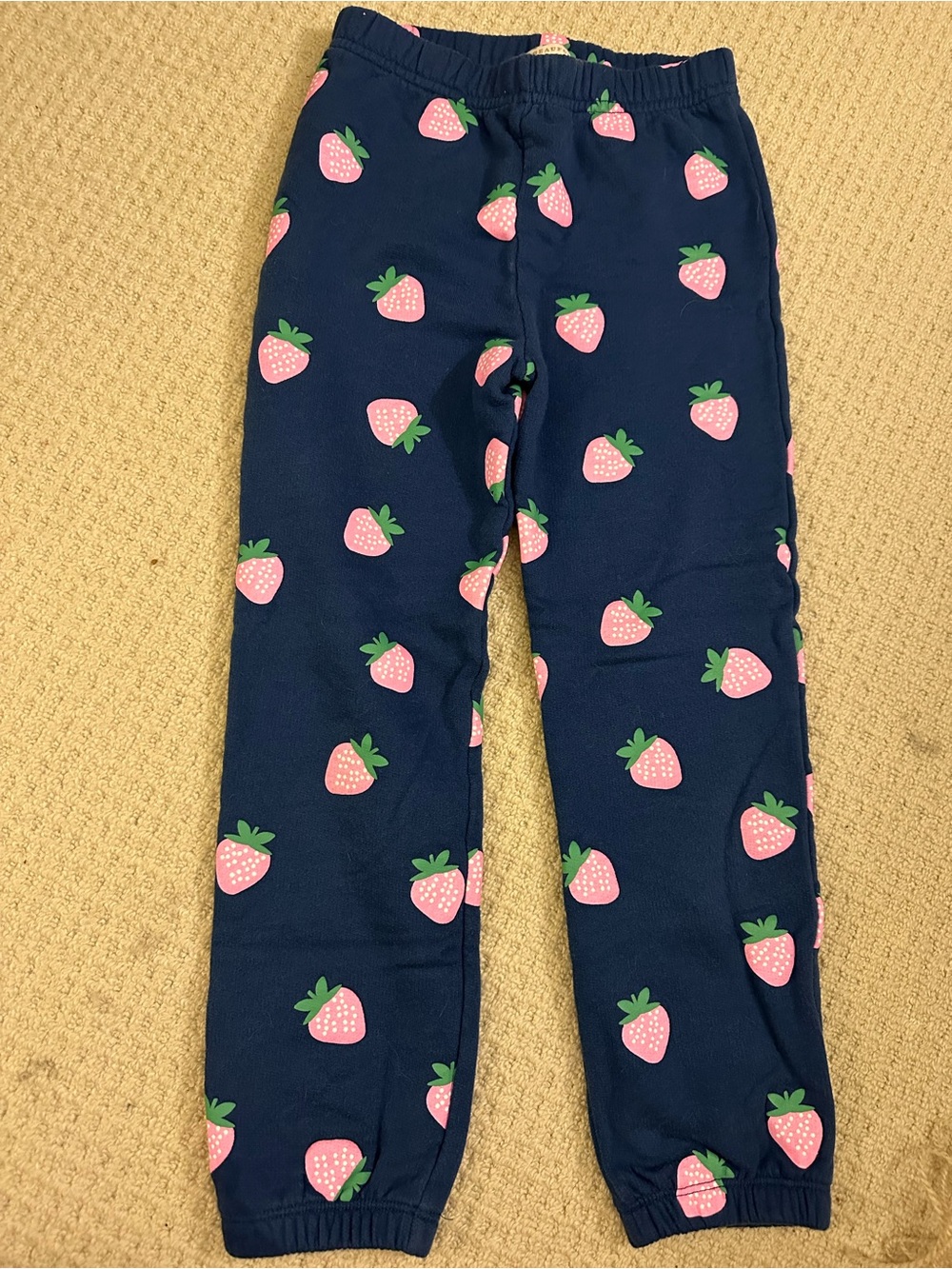 The Beaufort Bonnet Company Navy Joggers with Pink Strawberry Print